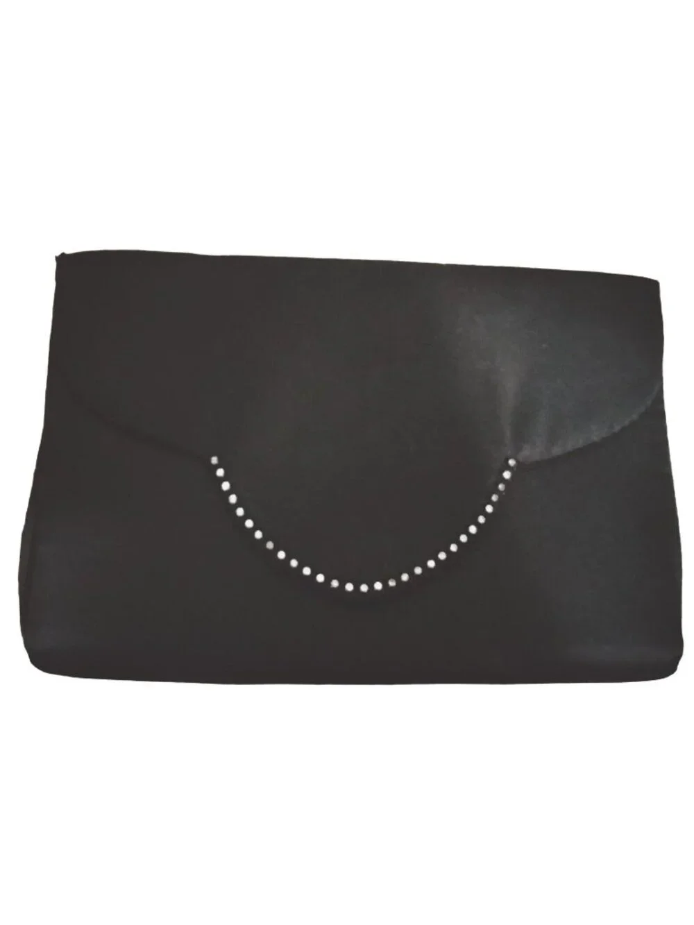 La Regale Vintage Black Rhinestone Clutch Evening Bag Purse